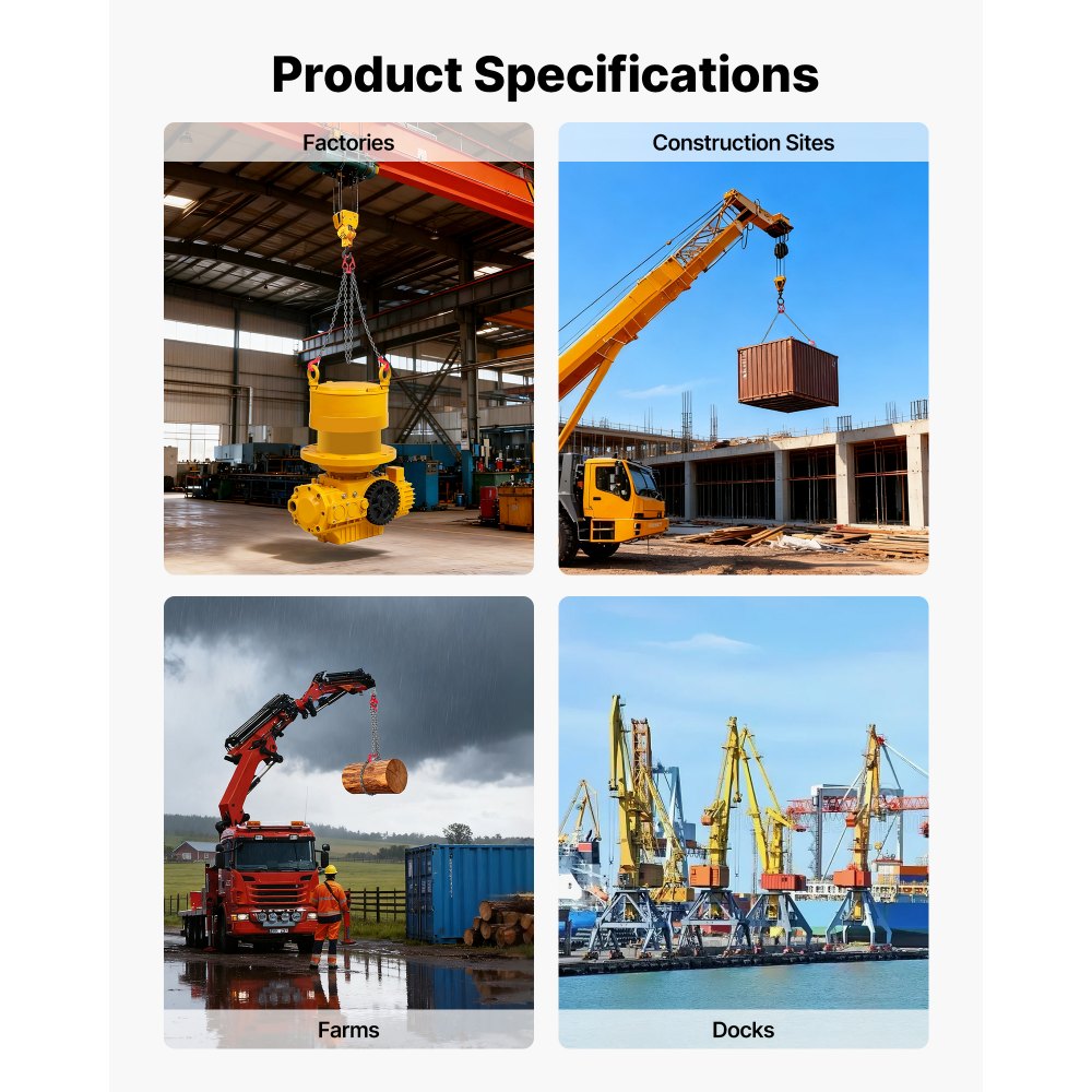 VEVOR Eslinga de Cadena de 8 mm x 3 m, con 2 Ganchos, Eslinga de Elevación de Aleación de Acero G80, Carga de 3,17 T, Polipasto de Cadena con Motor Ajustable para Remolcar Carga, Negro y Rojo