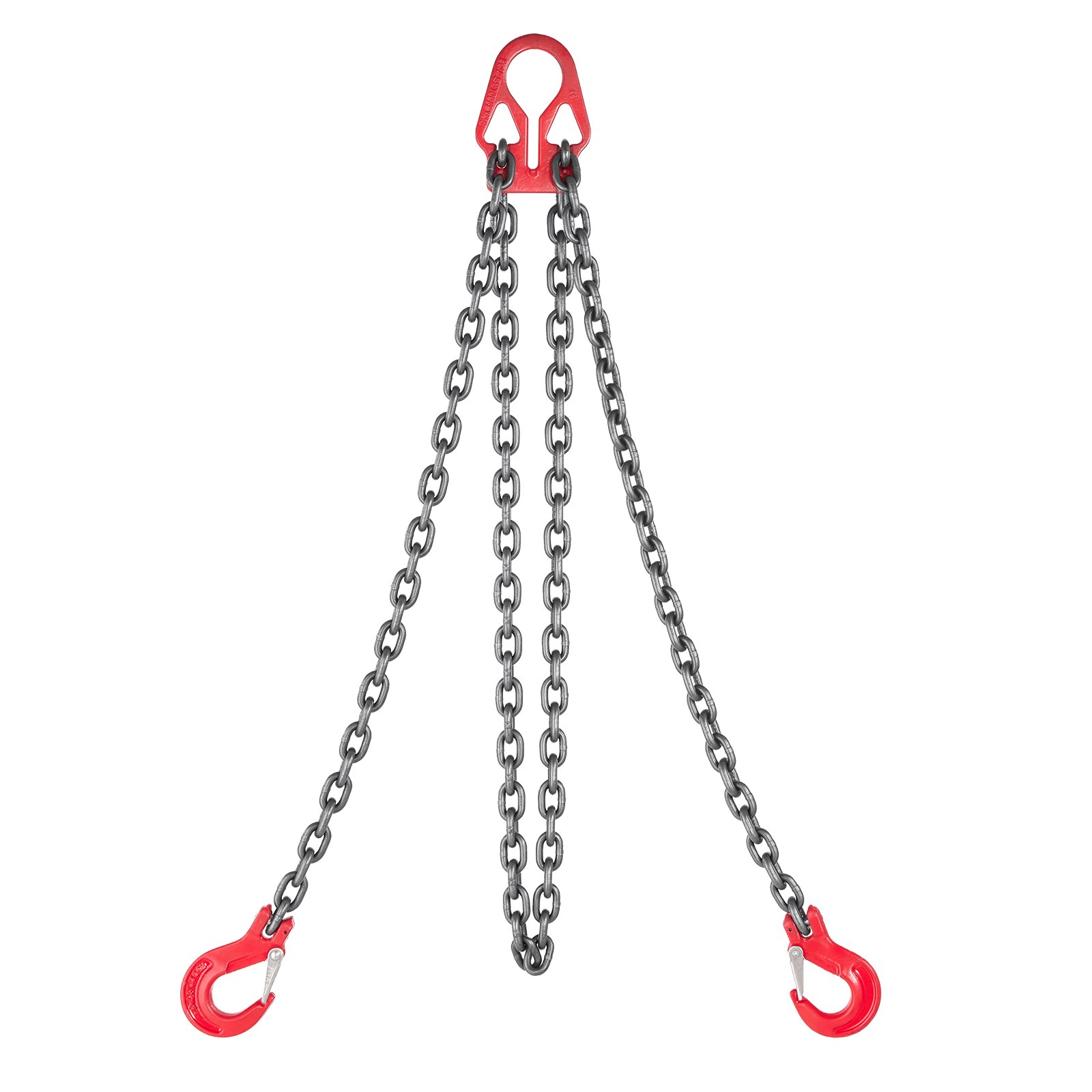 VEVOR Eslinga de Cadena de 8 mm x 3 m, con 2 Ganchos, Eslinga de Elevación de Aleación de Acero G80, Carga de 3,17 T, Polipasto de Cadena con Motor Ajustable para Remolcar Carga, Negro y Rojo