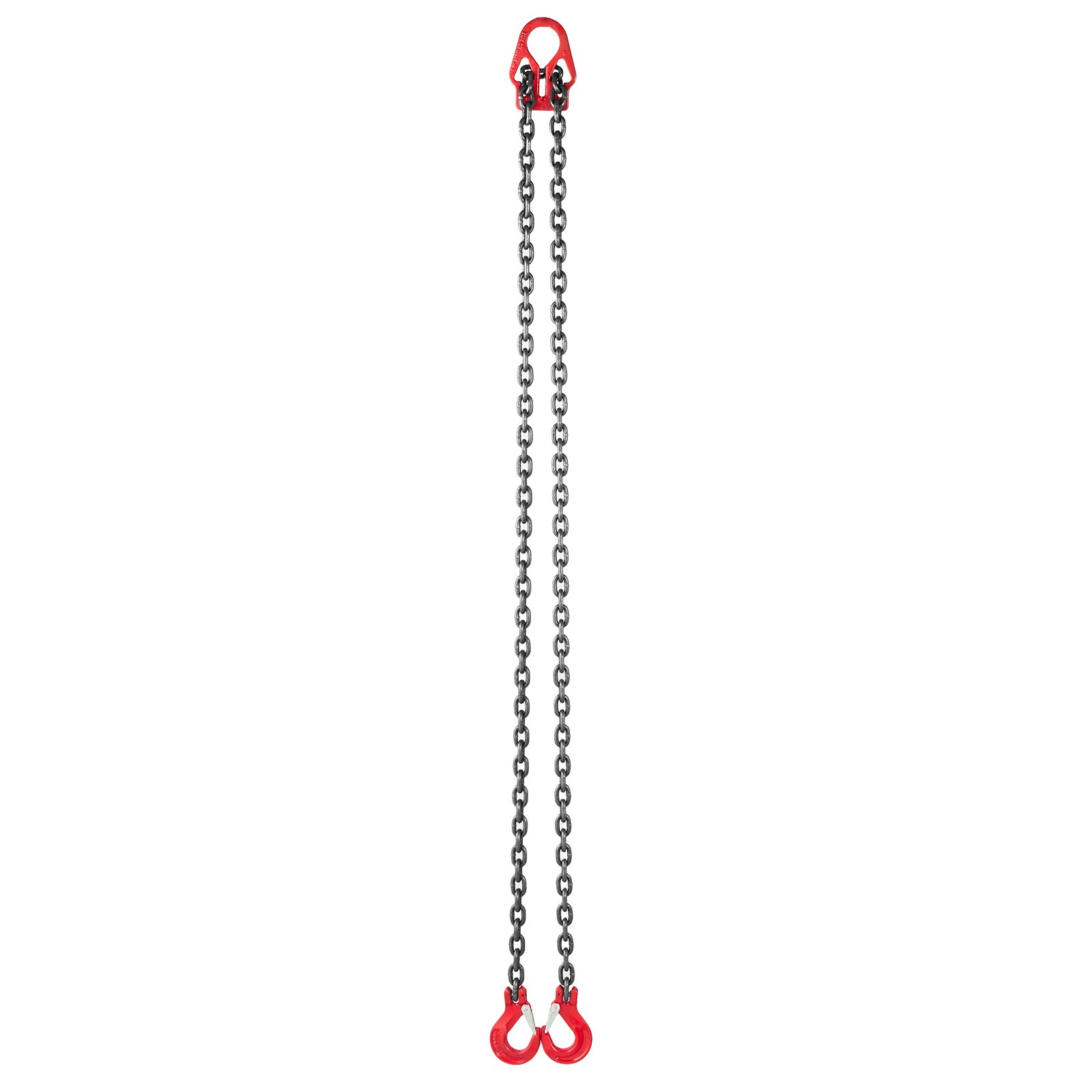 VEVOR Eslinga de Cadena de 8 mm x 3 m, con 2 Ganchos, Eslinga de Elevación de Aleación de Acero G80, Carga de 3,17 T, Polipasto de Cadena con Motor Ajustable para Remolcar Carga, Negro y Rojo