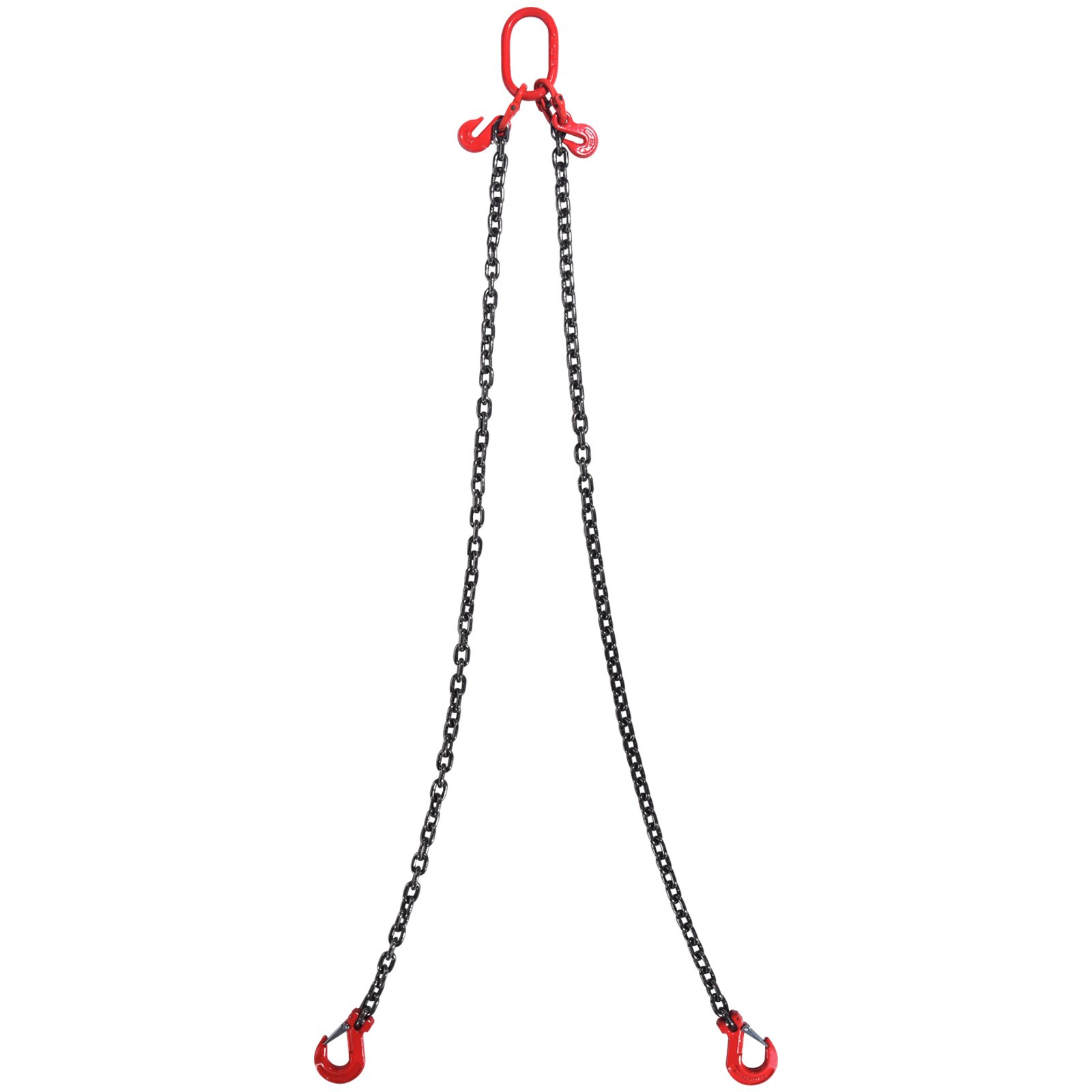 VEVOR Eslinga de Cadena de Elevación 2 Cadenas con Ganchos y Ajustadores 10mm x 180cm Carga de 5000 kg G80 para Carretilla Elevadora, Polipasto Motorizado, Muelle, Sitio de Construcción, Fábrica