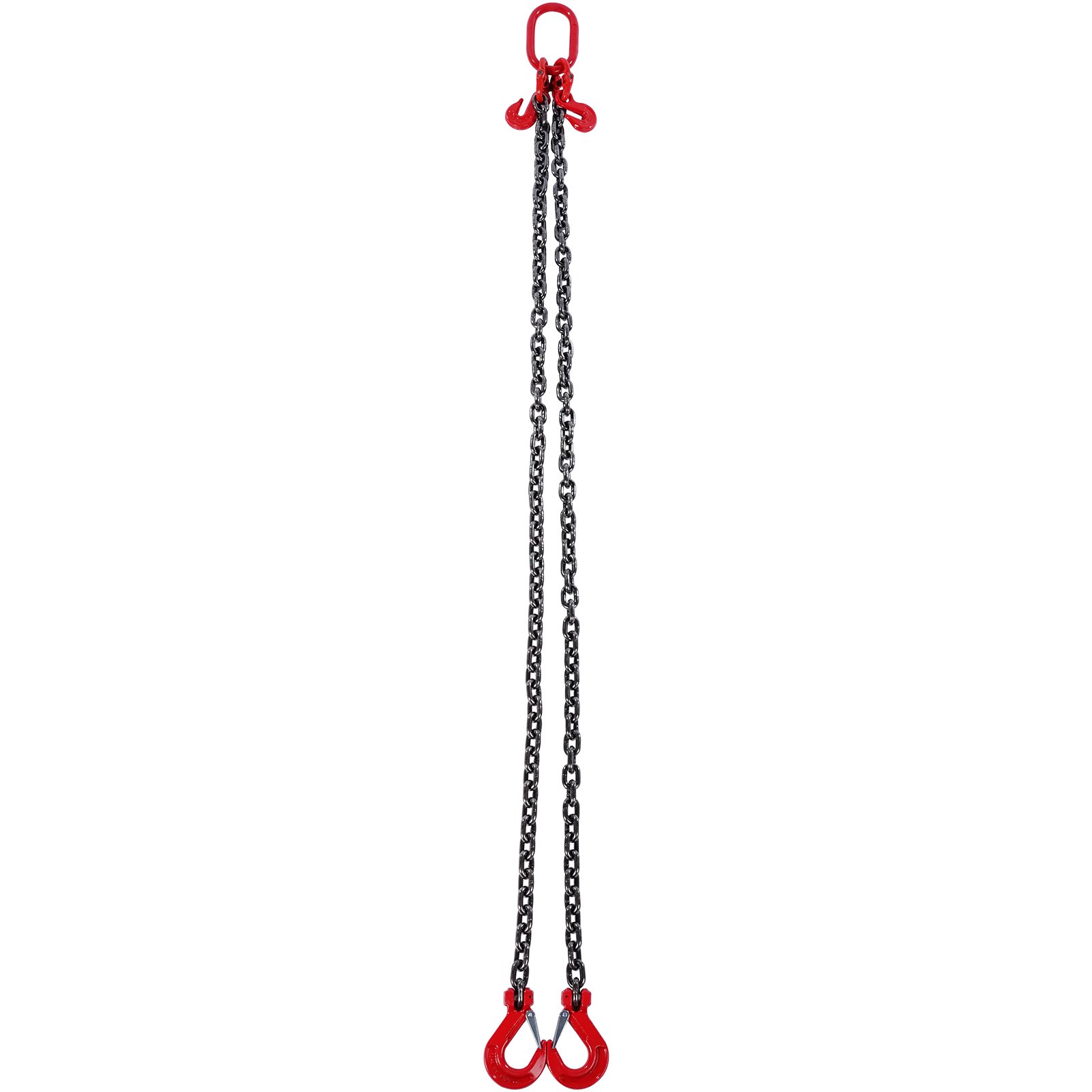 VEVOR Eslinga de Cadena de Elevación 2 Cadenas con Ganchos y Ajustadores 10mm x 180cm Carga de 5000 kg G80 para Carretilla Elevadora, Polipasto Motorizado, Muelle, Sitio de Construcción, Fábrica