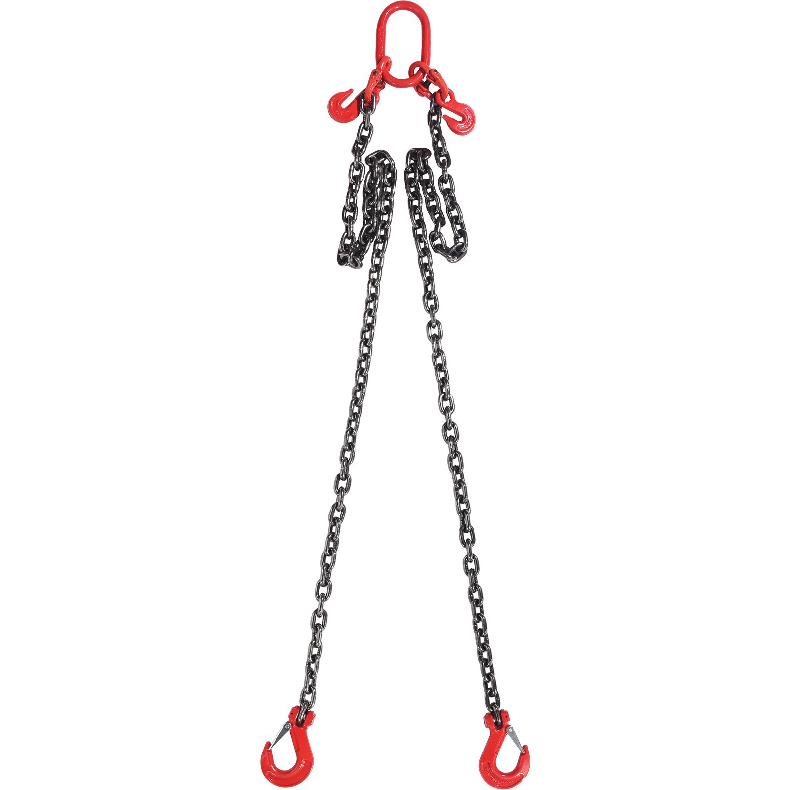 VEVOR Eslinga de Cadena de Elevación 2 Cadenas con Ganchos y Ajustadores 10mm x 180cm Carga de 5000 kg G80 para Carretilla Elevadora, Polipasto Motorizado, Muelle, Sitio de Construcción, Fábrica