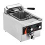 VEVOR Freidora Comercial 3000 W, Freidoras Eléctricas Baño de Aceite con Cesta, Acero Inoxidable Espesado, 8,5 L, Control de Tiempo y Temperatura, para Cocina, Restaurante, Plata, 535 x 295 x 330 mm