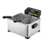 VEVOR Commercial Electric Deep Fryer, 5.2 L Oil Capacity, 2500W Stainless Steel Countertop Fryer with Large & Small Baskets, Overheat Protection, Temp Control, Timer, for Home Restaurant Use, Silver