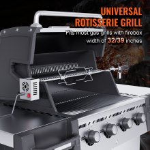 VEVOR Kit de Asador Eléctrico Carga de 12 kg Asador con Motor de 9 W Velocidad de 4 rpm Kit de Asador Automático al Aire Libre de Acero Inoxidable Rotación Automática Kit Asador para Pollo Pato Pavo