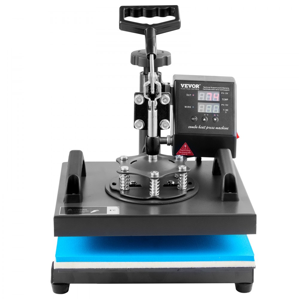 VEVOR Prensa de Calor 0- 482℉ 34,29-43,18cm Máquina de Prensado en Calor Aluminio, Hierro y Plástico Negro Máquina de Prensado en Caliente para Transferir Imagen en Camiseta, Sudaderas con Capucha