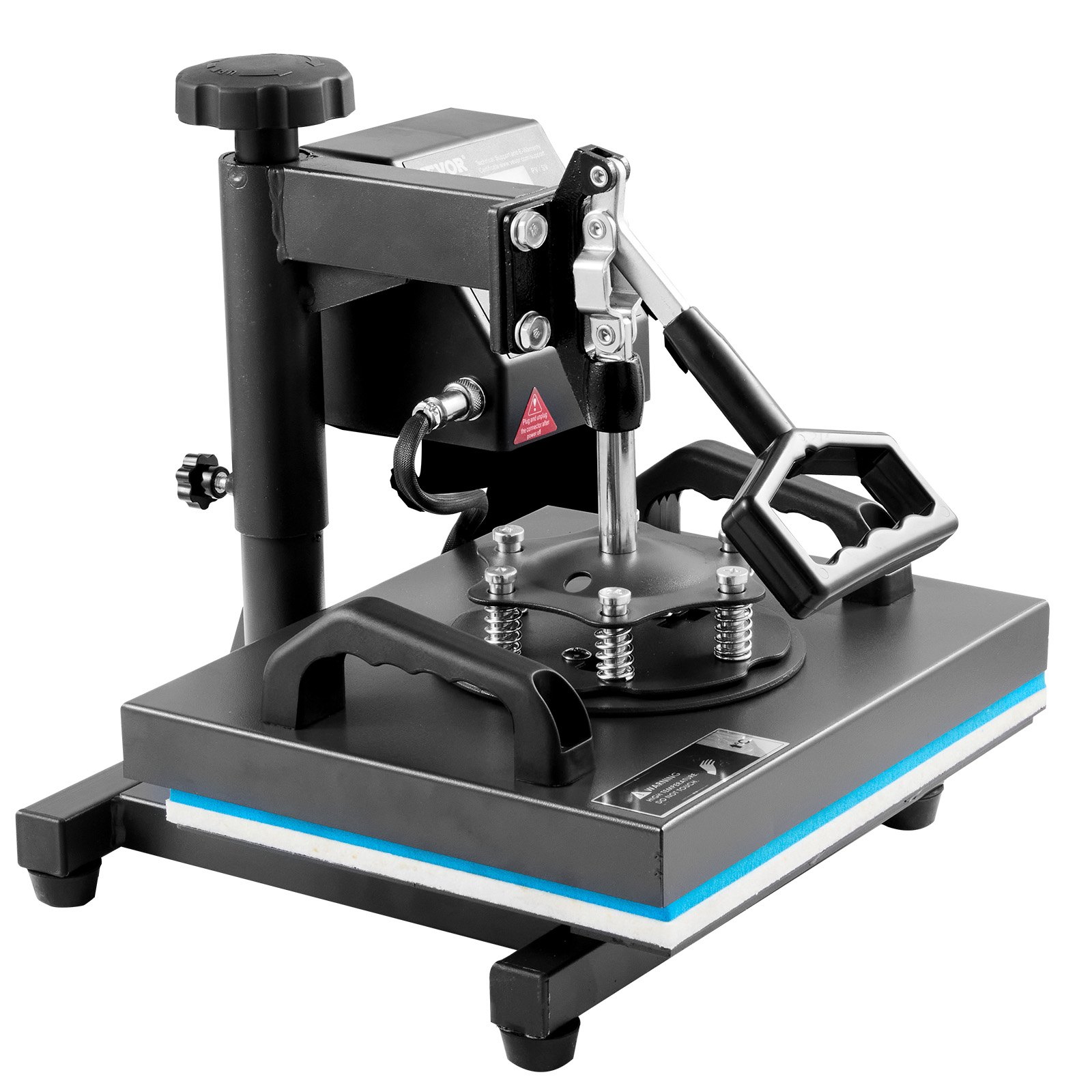 VEVOR Prensa de Calor 0- 482℉ 34,29-43,18cm Máquina de Prensado en Calor Aluminio, Hierro y Plástico Negro Máquina de Prensado en Caliente para Transferir Imagen en Camiseta, Sudaderas con Capucha