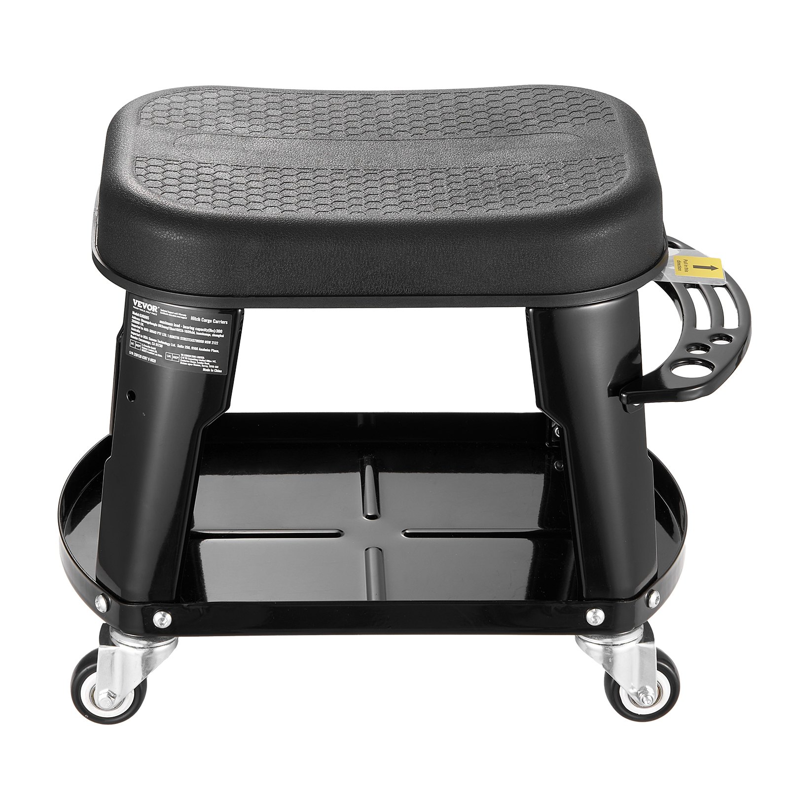 VEVOR Rolling Workshop Stool/Stool (136 kg Load Capacity) 360° Swivel Garage Seat/Work Stool/Rolling Seat with Tool and Screwdriver Tray for Garage, Workshop, and Car Repair
