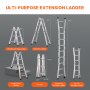 VEVOR Escalera Telescópica con Estructura en A Extensión de 335cm Carga 149,7kg