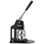 VEVOR 3 en 1 Máquina para Hacer Chapas 32/58/75 mm de Metal y Plástico, Prensa de Pines Multifuncional para Personalizar Insignias Llaveros Imanes Regalos, con 300 Botones, Cortador Circular, Negro