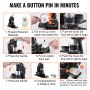 VEVOR Máquina para Hacer Botones Máquina Insignias de 32 mm y 58 mm Prensa para Chapas con 500 Kits de Botones con Libro Mágico y Cortador de Círculos
