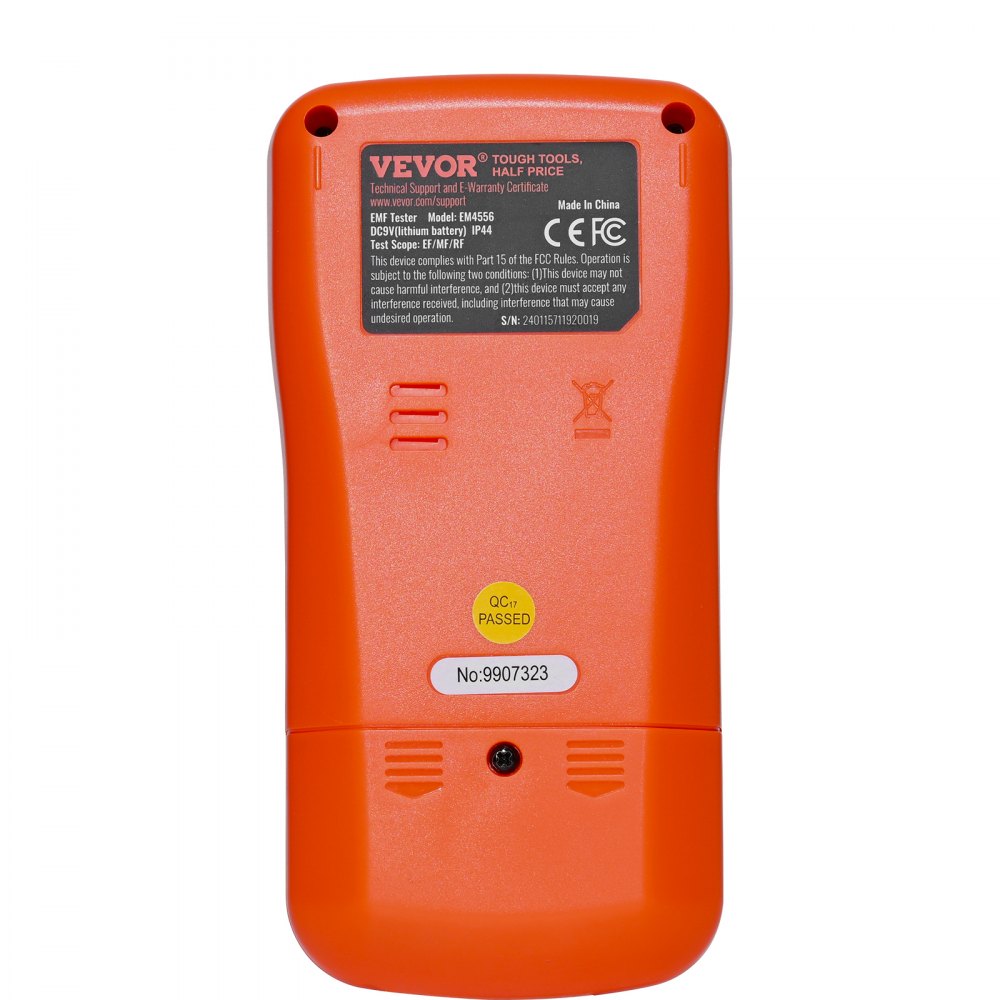 VEVOR Medidor EMF 3 en 1, 5 Hz-6 GHz, Detector de Radiación de Campo Electromagnético Recargable de Mano Probador EMF Digital LCD para Inspecciones EF MF RF, Temperatura de Torre Celular 5G