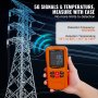 VEVOR Medidor EMF 3 en 1, 5 Hz-6 GHz, Detector de Radiación de Campo Electromagnético Recargable de Mano Probador EMF Digital LCD para Inspecciones EF MF RF, Temperatura de Torre Celular 5G