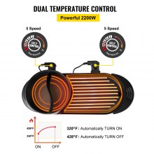 VEVOR Parrilla Eléctrica Portátil con Olla 2200 W 160℃ -220℃ Parrilla Eléctrica con Olla Caliente Multifuncional 2 en 1 Parrilla Eléctrica de Barbacoa sin Humo Temperatura Ajustable para 2-8 Personas