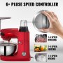 VEVOR 4 en 1 Robot de Cocina Multifunción, Batidora Amasadora Picadora de Carne Molinillo de Polvo con 3 Accesorios de Batido Rojo 6+ Velocidad 1000 W 220 V Amasadoras Repostería 5 L Bol 1,5 L Taza