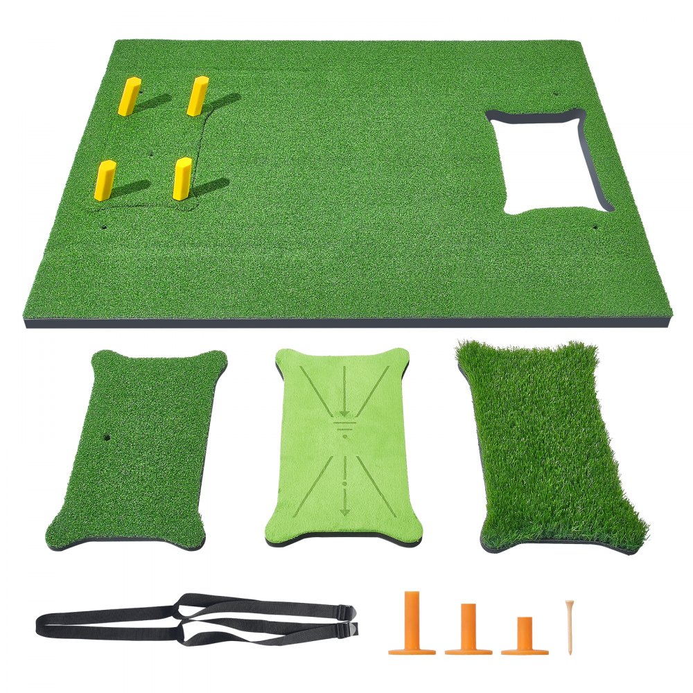 VEVOR Alfombrillas de Golf 4 en 1 Césped Sintético 152x122 cm para Entrenamiento