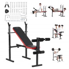 VEVOR Banco de Pesas Entrenamiento de Fuerza 1400 x 670 x 1080 mm Carga 172 kg