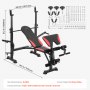 VEVOR Banco de Pesas Ajustable Multifuncional para Entrenamiento de Cuerpo Completo, Banco de Ejercicios de 300 kg para Entrenamiento de Fuerza en el Gimnasio en Casa, 1730 x 1370 x 1300 mm, Negro