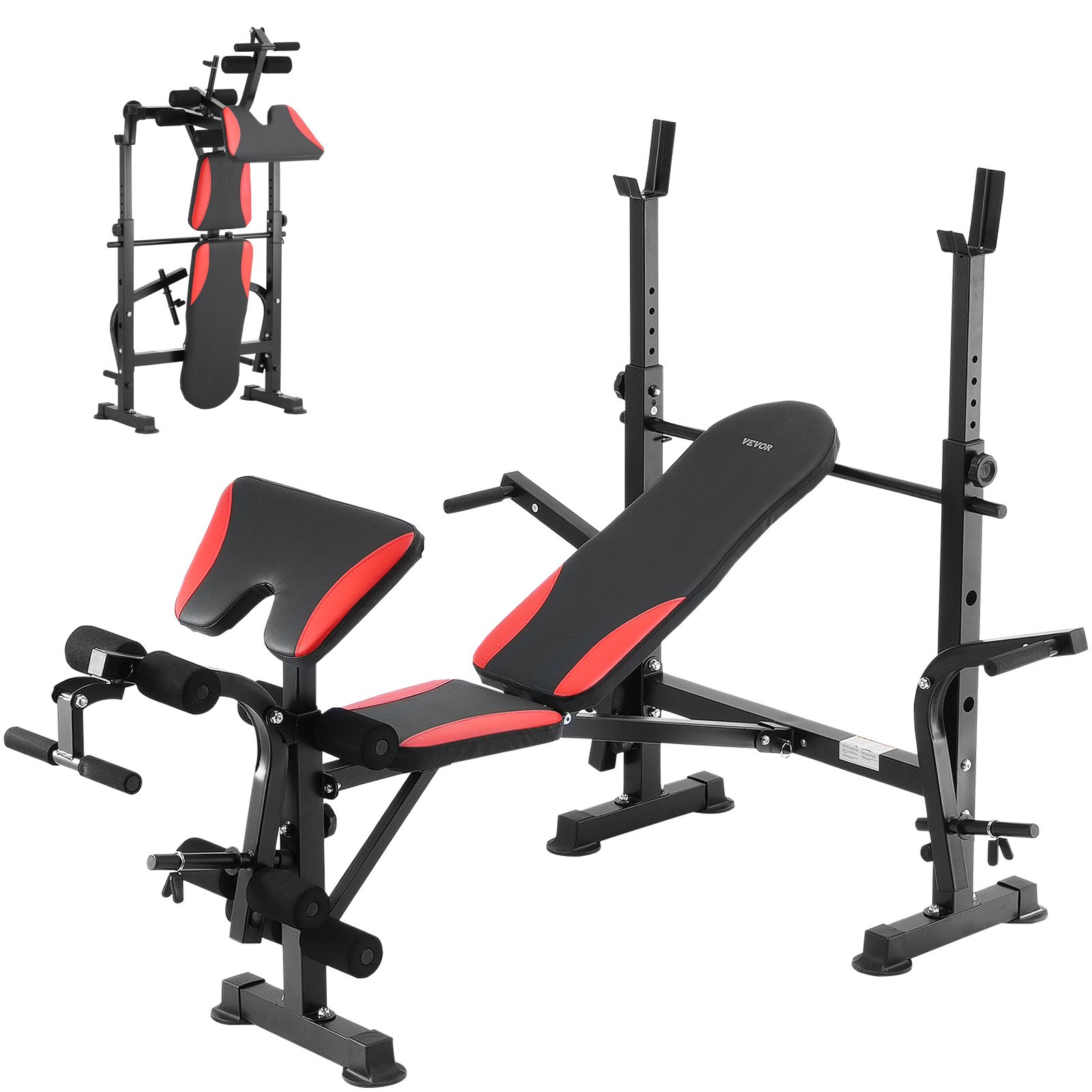 VEVOR Weight Bench Set, Adjustable Training Bench Press, Training Bench with Quick Folding & Quick Adjustment, 299 kg Load Capacity, Sit-up Bench for Strength Training in the Home Gym