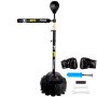 VEVOR Saco Boxeo Pie con 1 Bolas de Velocidad, Boxeo Negro con Barra Giratoria 60 cm 360°, Saco de Boxeo de Pie con Un Par de Guantes de Boxeo, Tamaño Base 33x50 cm Altura Total 1,2-1,9 m