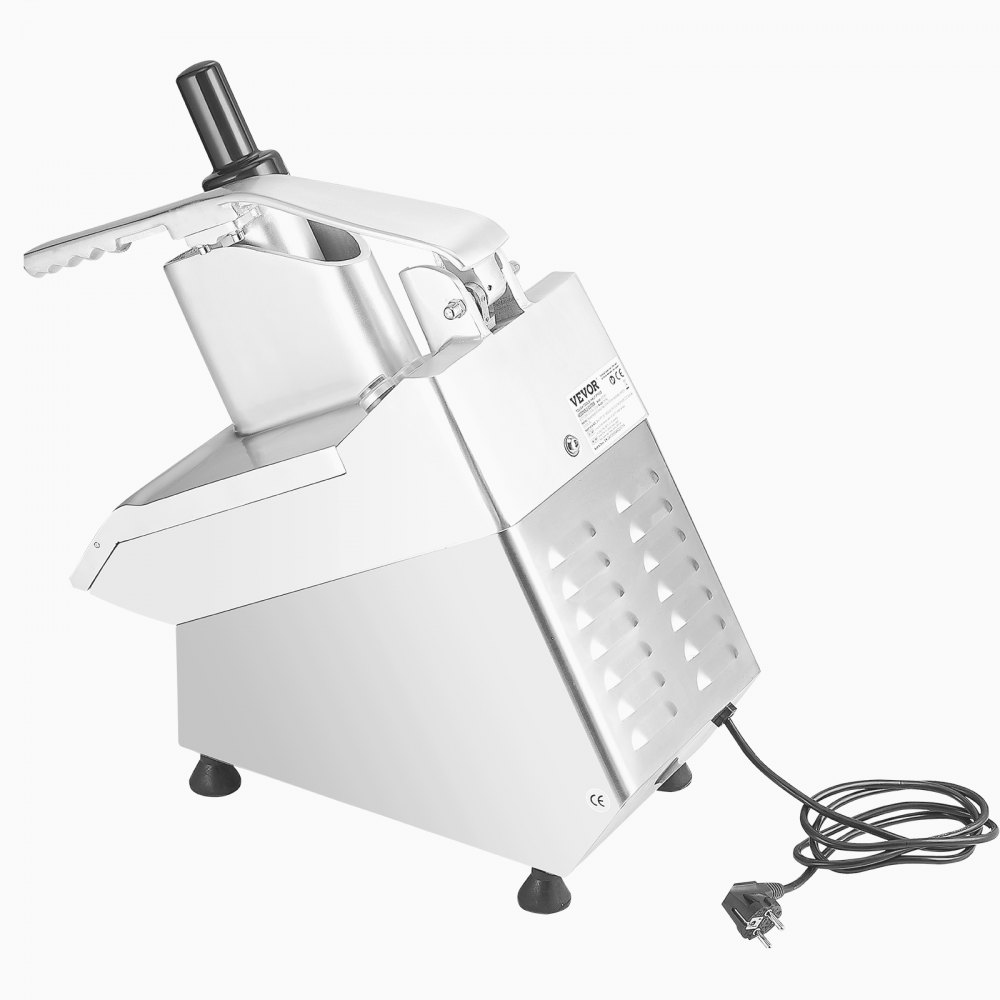 VEVOR Procesador de Alimentos y Picador de Verduras 2 Orificios de Alimentación de Acero Inoxidable Picadora con 6 Cuchillas Desmontables 550W 1600 RPM Trituradora de 3/5/7/10 mm, Cortadora de 2/4 mm