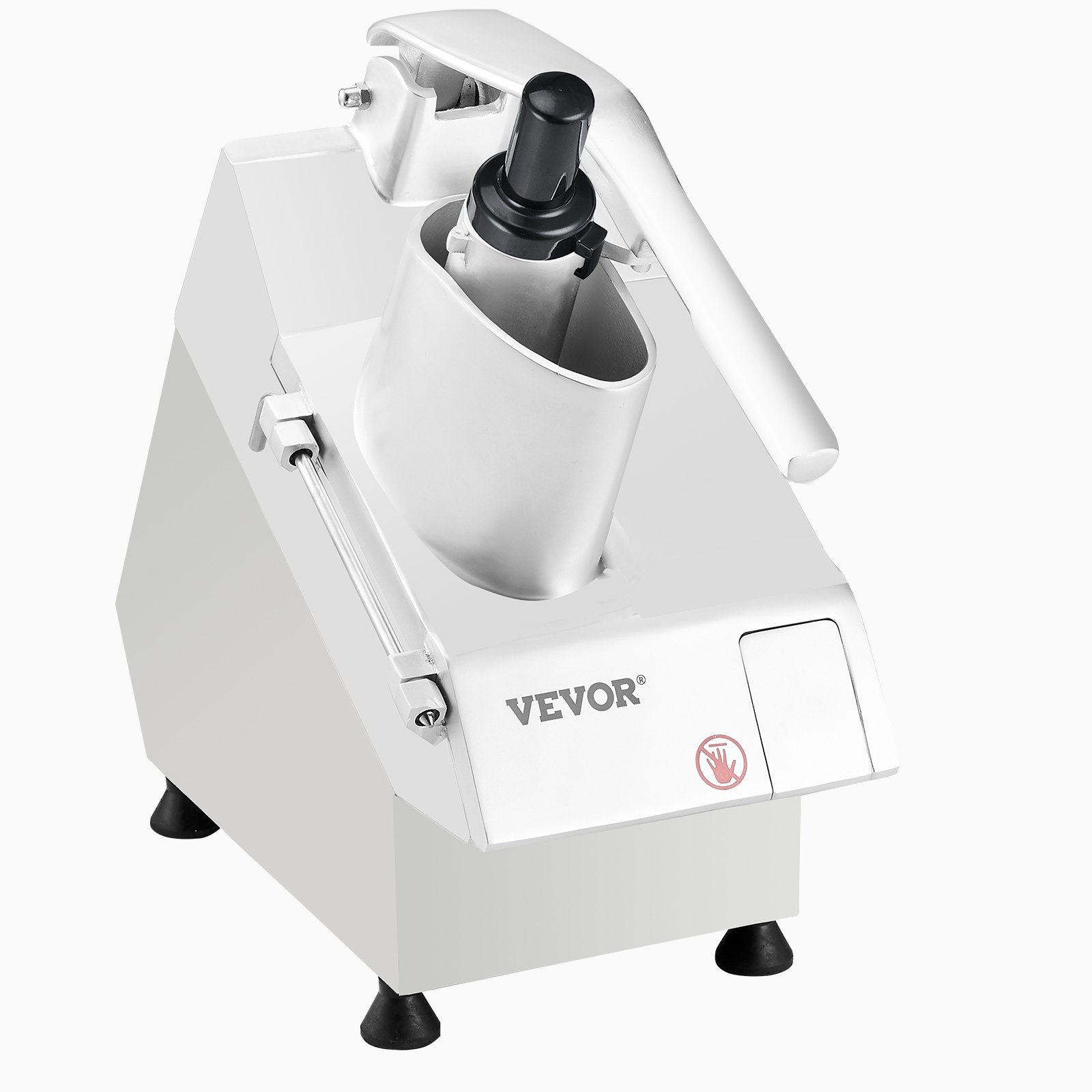 VEVOR Procesador de Alimentos y Picador de Verduras 2 Orificios de Alimentación de Acero Inoxidable Picadora con 6 Cuchillas Desmontables 550W 1600 RPM Trituradora de 3/5/7/10 mm, Cortadora de 2/4 mm