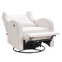 VEVOR Electric Recliner with Swivel & Gliding Function, 113.4 kg Load Capacity, Swivel Chair with Gliding Function & Adjustable Angle, with Polyester Surface for Living Room, Bedroom, Cream White
