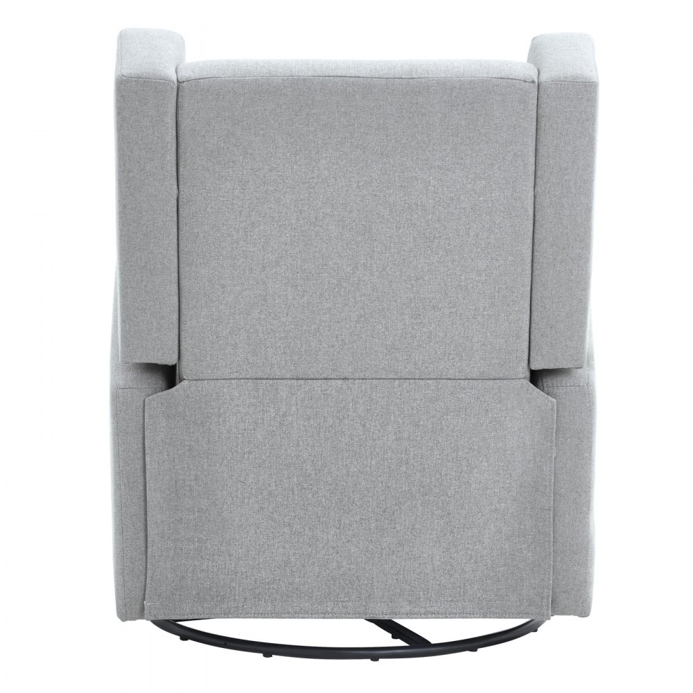 VEVOR Electric Recliner with Swivel & Gliding Function, 113.4 kg Load Capacity, Swivel Chair with Gliding Function & Adjustable Angle, with Polyester Surface for Living Room, Bedroom, Light Gray