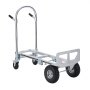 Carretilla de mano plegable de aluminio VEVOR con neumáticos grandes y mango ajustable para tareas pesadas.