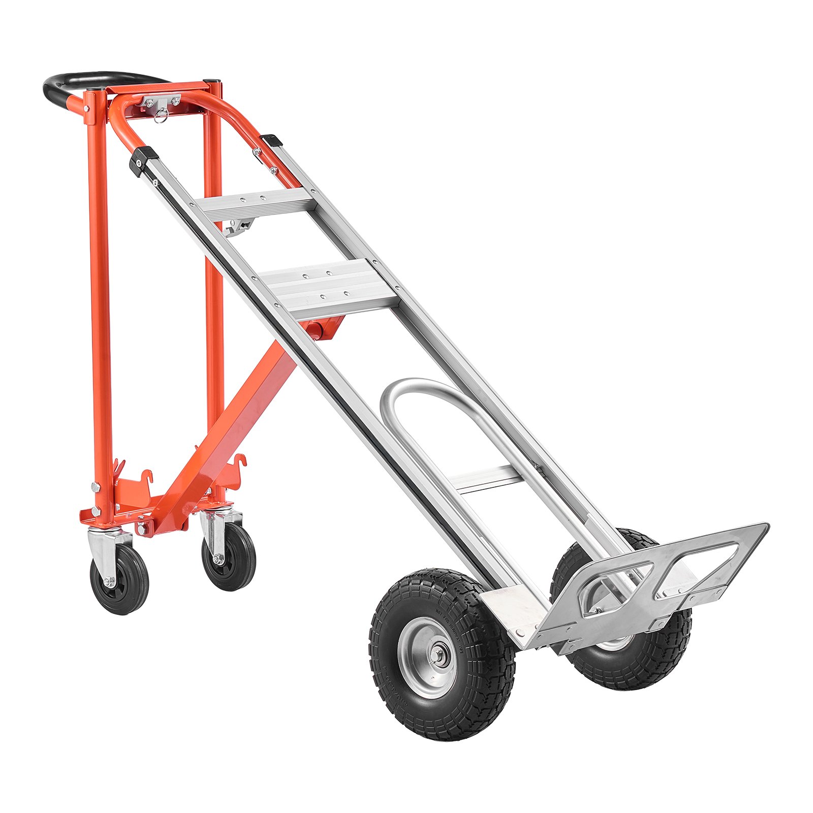 VEVOR Carretilla de Mano Plegable de Aleación de Aluminio, Carro Plegable con Ruedas Carga Máxima de 453,6 kg, Convertible con Asa y Ruedas Antideslizantes, para Mudanzas de Casa, Oficina, Almacén