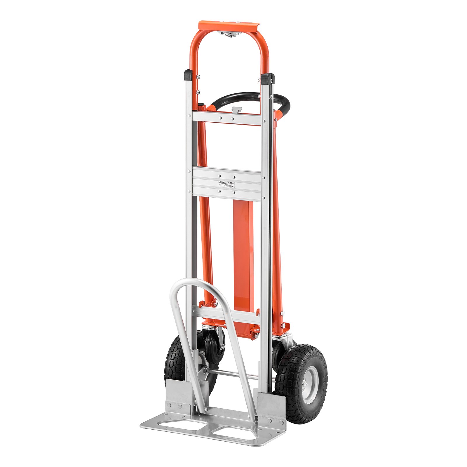 VEVOR Carretilla de Mano Plegable de Aleación de Aluminio, Carro Plegable con Ruedas Carga Máxima de 453,6 kg, Convertible con Asa y Ruedas Antideslizantes, para Mudanzas de Casa, Oficina, Almacén