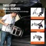 VEVOR Carretilla de Mano Plegable de Aluminio Carro de Mano 2 en 1 Carretilla de Transporte Plegable con Plataforma Carga de 181 kg Ruedas de Goma para Transporte de Mercancías de Almacén Supermercado