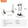 VEVOR Carretilla de Mano Plegable de Aluminio Carro de Mano 2 en 1 Carretilla de Transporte Plegable con Plataforma Carga de 181 kg Ruedas de Goma para Transporte de Mercancías de Almacén Supermercado