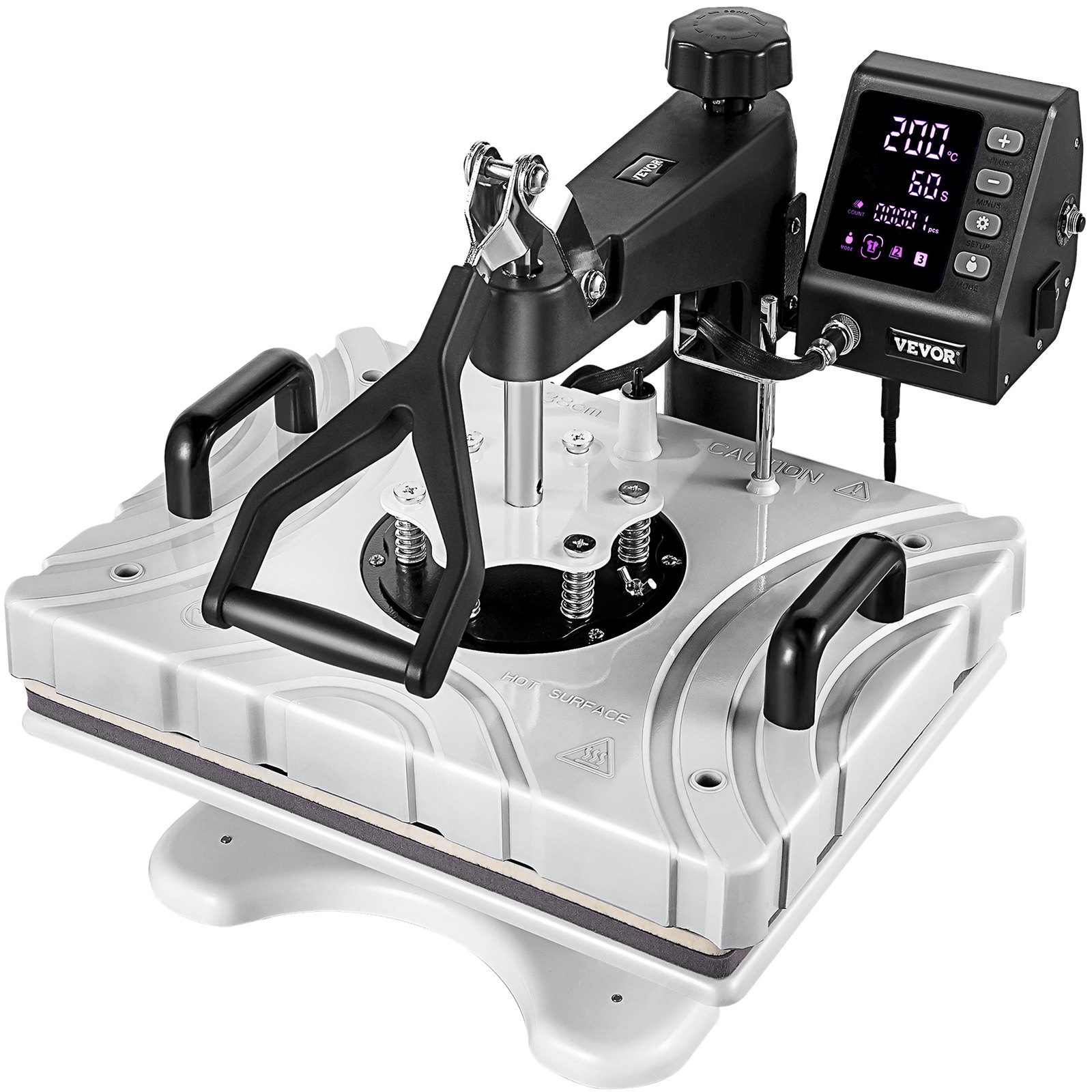 VEVOR Máquina de Prensa de Calor Multifuncional, 6 en 1 Prensa de Transferencia Giratoria de 360°, 1.000 W 220 V Máquina de Sublimación, Prensa de Calor, Prensa Térmica Blanca para Camisetas