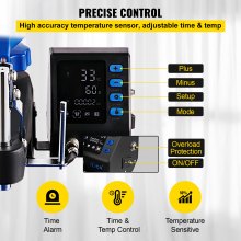 VEVOR Prensa Térmica para Sublimación 6 en 1 de 38 x 29 cm Prensa de Calor para Sublimación Temperatura de 200 °C con Calentamiento de Doble Tubo