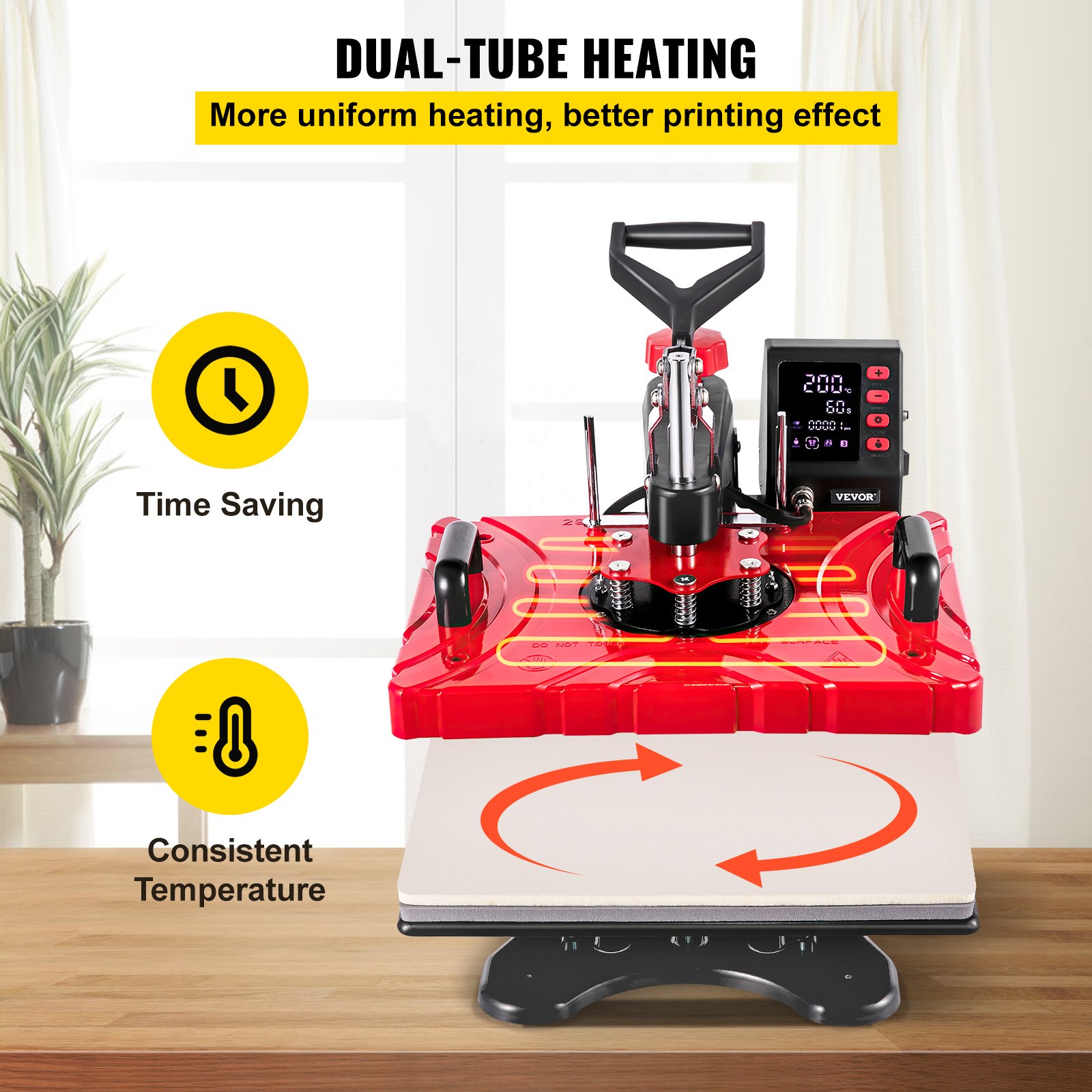 VEVOR La Prensa del Calor, Máquina de Sublimación 5 en 1, 1.000 W, Color Rojo