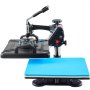 VEVOR 10 in 1 Heat Press 38x30cm Transfer Press Black Hot Press Textile Press Multifunctional Sublimation T-Shirt Press Mug Press Cup Press for Hats Plates Mugs 360-Degree Rotatable