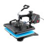 VEVOR 10 in 1 Heat Press 38x30cm Transfer Press Black Hot Press Textile Press Multifunctional Sublimation T-Shirt Press Mug Press Cup Press for Hats Plates Mugs 360-Degree Rotatable