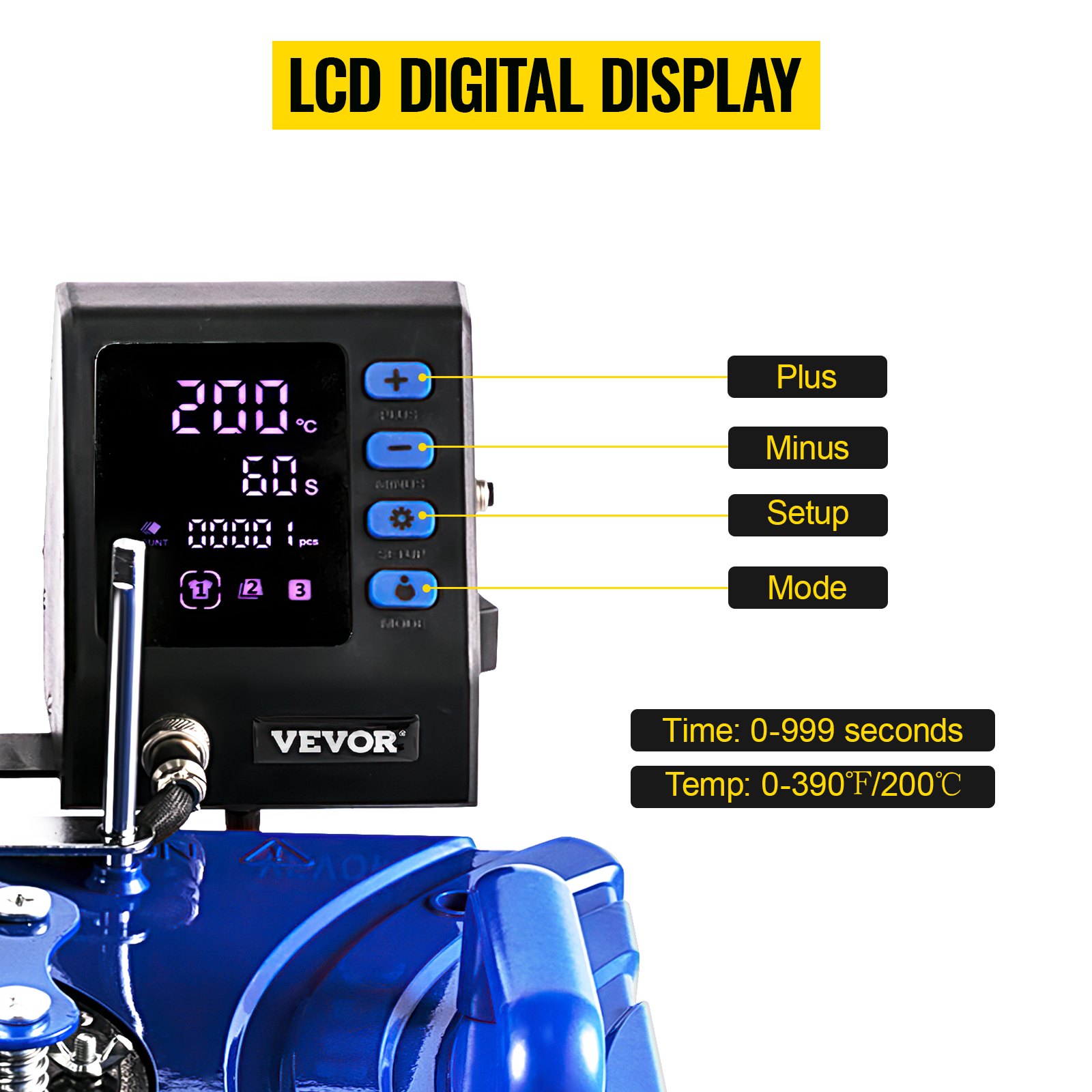 VEVOR La Prensa del Calor, Máquina de Sublimación 10 en 1, 1.000 W, Color Azul