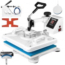 VEVOR Prensa de Calor 5 en 1 Máquina Blanca de Prensa de Calor para Zapatos Sombreros Máquina de Sublimación con Tranferencia 29 x 38 cm