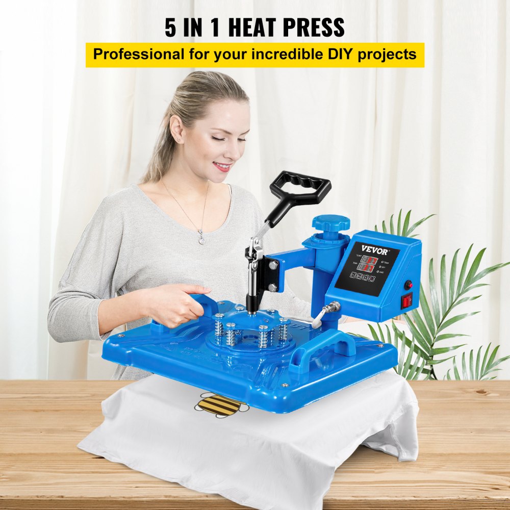 VEVOR 5 en 1 Prensa de Calor Térmica de Sublimación Heat Press Machine 1250 W