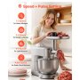 VEVOR Procesador de Alimentos Eléctrico Multifuncional, 1500 W, Bol de Acero Inoxidable 6 L y Bol para Mezclar 1,5 L, con 6 Velocidades + P, Gancho para Amasar, Batidor de Varillas y El Plano