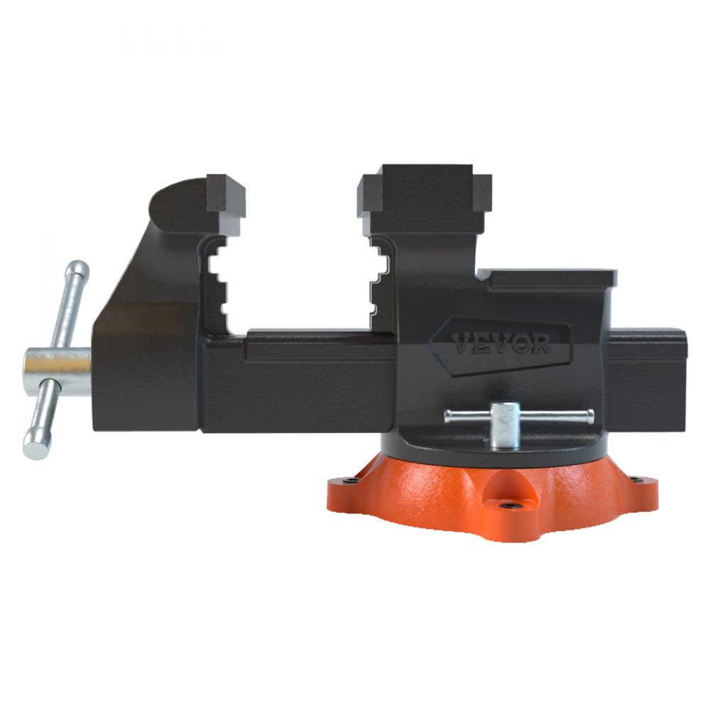 VEVOR Tornillo de Banco de Trabajo Hierro Fundido Tornillo de Banco con Yunque de 7,2x7,7 cm Base Giratoria de 360° Abrazadera de Banco Ancho de Mandíbula de 16,5 cm para Carpintería Conducto de Corte