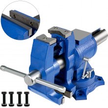 VEVOR Multifuncional Banco de Cabeza Giratoria de 360° 30 KN Fuerza de agarre 3000 KG para Procesamiento de Máquina y de Vicio de 12,7 cm con Base y Herramienta Tornillo de Banco, Industrial