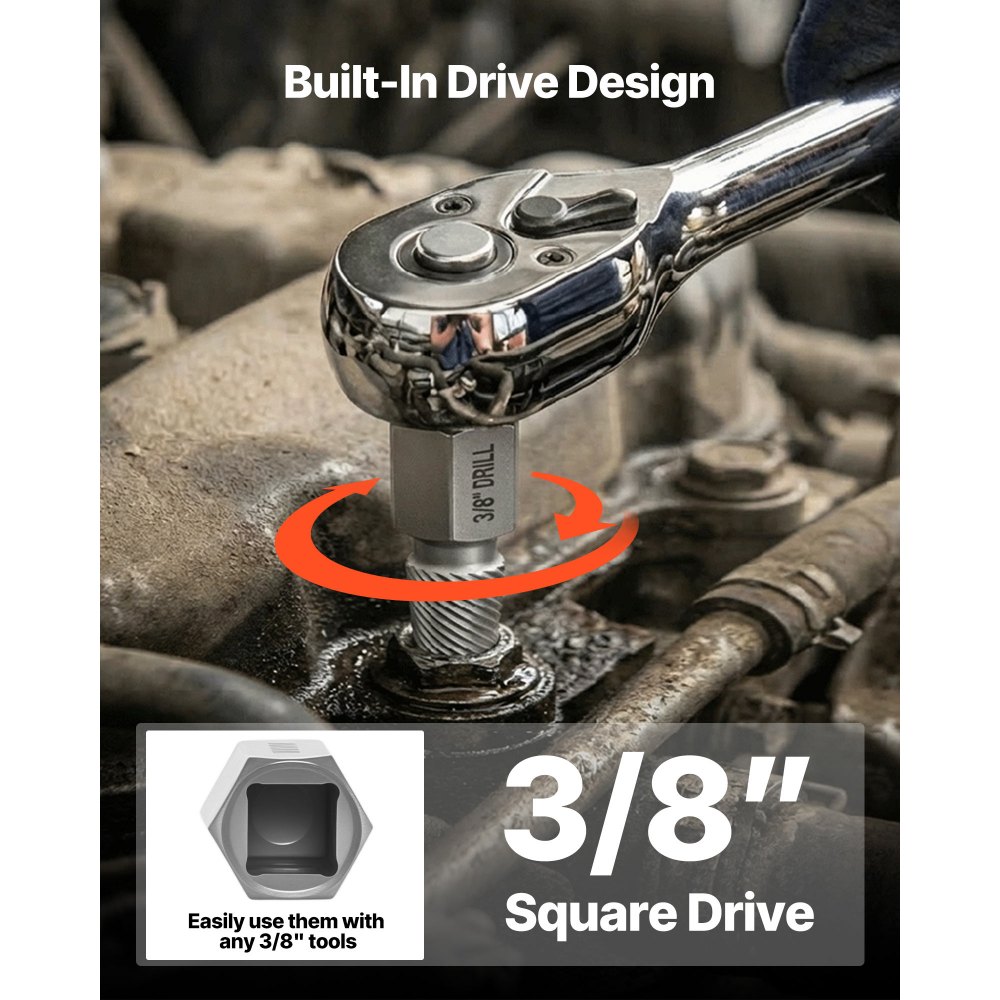 VEVOR Juego de Extractor de Tornillos Dañados y Brocas en Espiral 41 Piezas, Extractor de Pernos, con Adaptadores y Caja de Almacenamiento, Herramientas para Sacar Tornillos Rotos Oxidados Pintados
