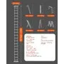 VEVOR Escalera Plegable Multiusos Extensible Alta 7 en 1, 5 Escalones con Estructura en A, Altura de Alcance de 5,8 m, Capacidad de 149,7 kg para Exteriores de Metal en el Hogar, 1965 x 708 x 2735 mm