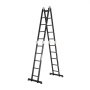VEVOR Escalera Plegable Multiusos Extensible Alta 7 en 1, 5 Escalones con Estructura en A, Altura de Alcance de 5,8 m, Capacidad de 149,7 kg para el Hogar y el Exterior, 1930 x 708 x 2775 mm, Plata