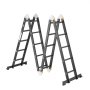 VEVOR Escalera Plegable Multiusos Extensible Alta 7 en 1, 5 Escalones con Estructura en A, Altura de Alcance de 5,8 m, Capacidad de 149,7 kg para el Hogar y el Exterior, 1930 x 708 x 2775 mm, Plata