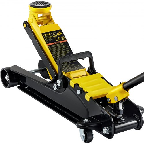 VEVOR Gato de Bajo Perfil de Acero Carga Máxima de 2,5 T Gato Hidraulico para Coche Rango de Elevación 85-380 mm Bomba Hidráulica Simple Gato Carretilla para Coches Familiares, Camiones, Todoterrenos