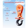 VEVOR Polea de Remolque con Gancho Giratorio Resistencia a la Rotura de 4,5 T, Diámetro de la Polea de 72,6 mm para Cuerda de Diámetro de 9,5 mm, para Remolque y Recuperación en Grúas, Cabrestantes